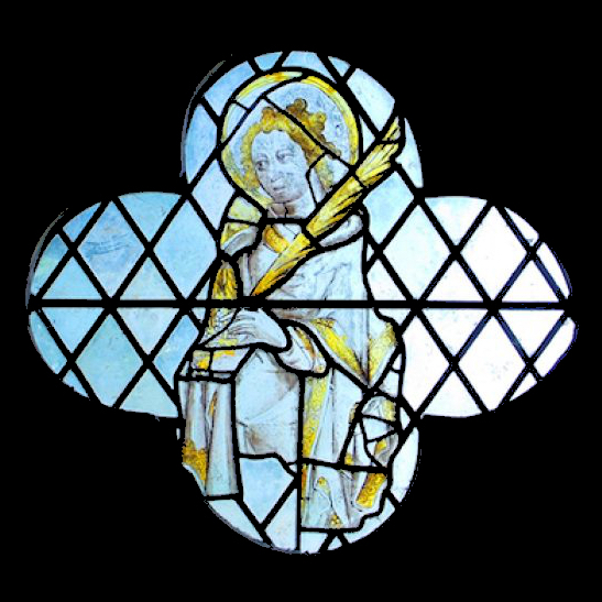 Medieval stained glass of St John the Evangelist